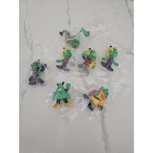 Lot Of 7 Vintage Astrosniks 2" PVC Figures Aliens 1983 Bully Figuren Green